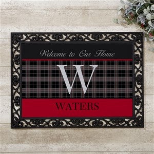 Personalized Holiday Doormat - Northwoods Plaid - 13805-S