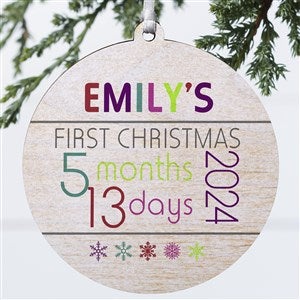 Babys First Christmas Personalized Wood Ornament - 13825-1W