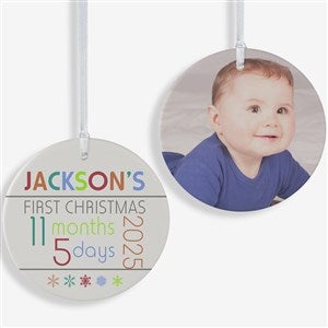 Babys 1st Christmas Personalized Age Ornament-3.75 Matte - 2 Sided - 13825-2L