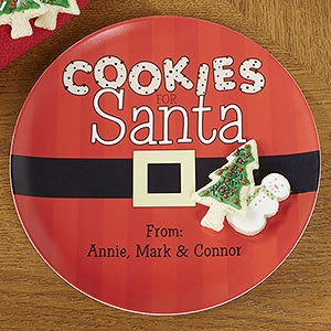 Personalized Cookies For Santa Christmas Plate - 13832D-P