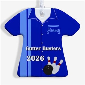 Personalized Christmas Ornaments - Bowling T-Shirt - 1-Sided - 13861-1