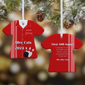 Personalized Christmas Ornaments - Bowling T-Shirt - 2-Sided - 13861-2