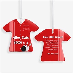 Personalized Christmas Ornaments - Bowling T-Shirt - 2-Sided - 13861-2