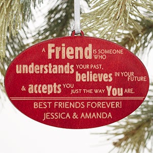 Forever Friend Red Wood Ornament - 13874-R
