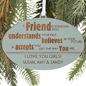 Forever Friend Blue Wood Ornament - 13874-B