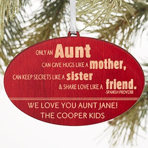 Special Aunt Red Wood Ornament - 13878-R