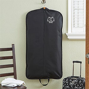 Embroidered Initial Damask Garment Bag - 13901