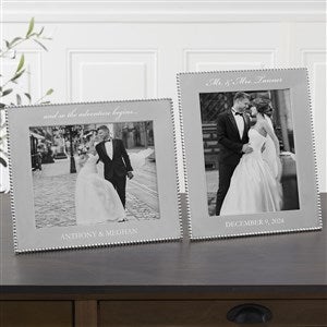 Mariposa® String of Pearls Personalized Wedding Photo Frame-8x10 - 13944-8x10