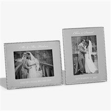 Mariposa® String of Pearls Personalized Wedding Photo Frame-5x7 - 13944