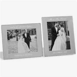 Mariposa® String of Pearls Personalized Wedding Photo Frame-8x10 - 13944-8x10