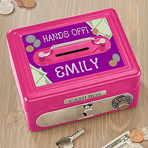 My Private Stash Personalized Cash Box - Hot Pink - 13957-P