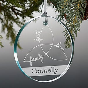 Irish Family Triple Knot Personalized Premium Glass Ornament - 14057-P