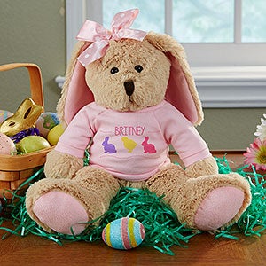 Personalized Stuffed Easter Bunny Plush Doll for Girls - 14101-P