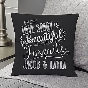 Love Quotes Personalized 14-inch Velvet Throw Pillow - 14128-SV