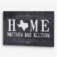 State of Love Personalized Canvas Print- 16 x 24 - 14131-M