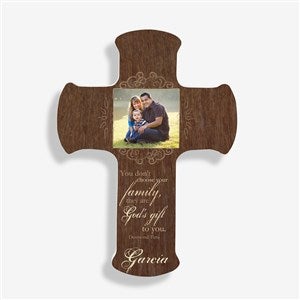 Family Blessings Personalized Photo Cross- 5x7 - 14167-S