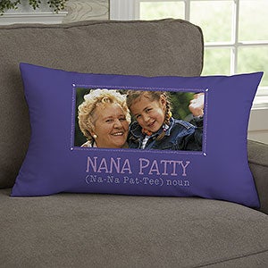 Definition of Grandma Personalized Lumbar Velvet Photo Pillow - 14228-LBV