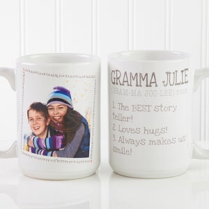 Large Personalized Photo Coffee Mugs - Definition Of Grandma - 14254-L