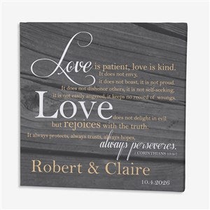 Love Is Patient Personalized Canvas Print-12 x 12 - 14290-S