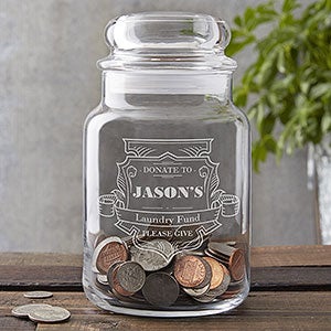 College Fund Engraved Glass Money Jar - 14304