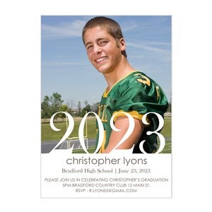 Personalized Photo Graduation Party Invitations - Proud Graduate - Vertical - 14353-V