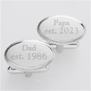 Established... Silver Engraved Cufflinks - 14380