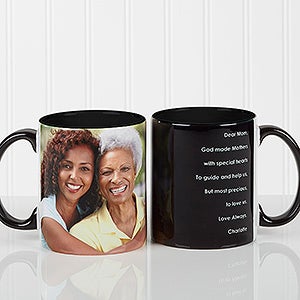 Personalized Coffee Mugs For Her - Photo Sentiments - Black Handle - 14383-B
