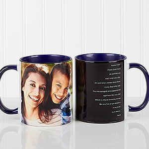 Photo Sentiments For Her Personalized Blue Coffee Mugs - 14383-BL