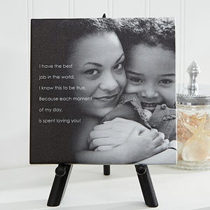 Personalized Photo Tabletop Canvas Print for Her - Photo Sentiments - 5 1/2 x 5 1/2 - 14387-5x5