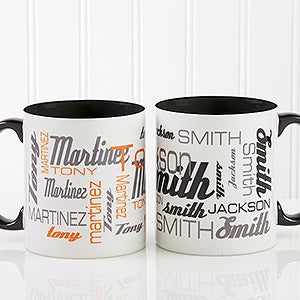 Personalized Coffee Mugs - Signature Style For Him - Blank Handle - 14425-B