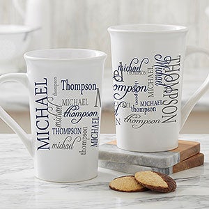 Personalized Latte Mug - Signature Style For Him - 14425-U