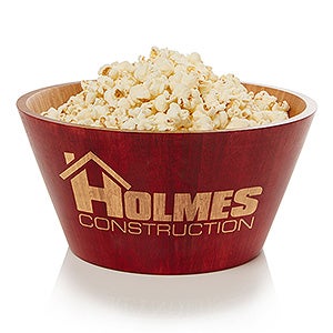 Personalized Logo Red Bamboo Serving Bowl - 14454