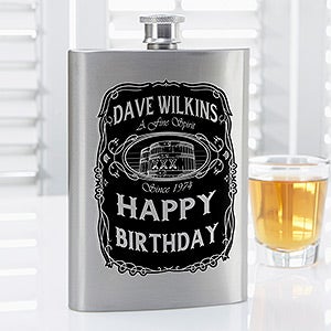 Personalized Drinking Flask - Whiskey Label - 14463 Personalized Drinking Flask - Whiskey Label - 14463