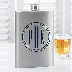 Distinguished Monogram Personalized Flask - 14464