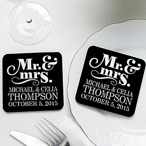 Happy Couple Personalized Coaster Favors - 14515