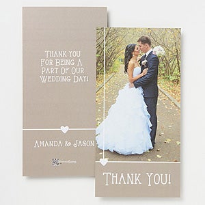 Personalized Wedding Photo Thank You Cards - Single Photo - 14518-1