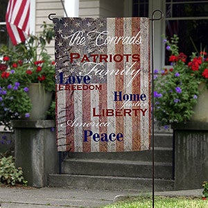 Patriotic Family Personalized Garden Flag - 14576