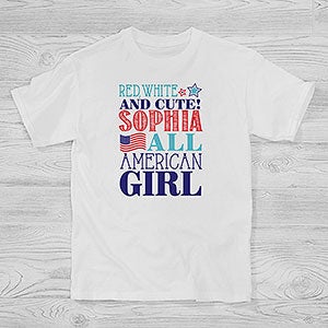 Red, White and Blue Personalized Hanes® Kids T-Shirt - 14577-YCT