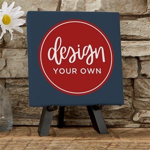 Design Your Own Custom Tabletop Canvas Print 5.5" x 5.5" - Navy Blue - 14587-NB