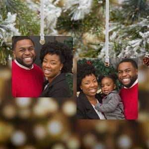 Picture Perfect Personalized Square Photo Ornament - 2 Sided Metal - 14590-2M