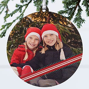 Candy Cane Photo Christmas Ornament - 1 Sided Wood - 14594-1W