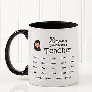 Personalized Grandparent Coffee Mugs - So Many Reasons - Black Handle - 14621-B