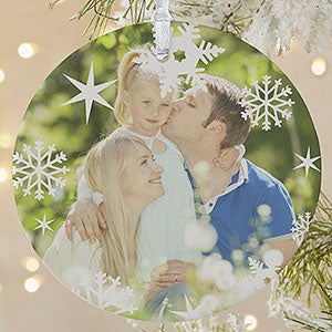 Personalized Snowflakes Photo Ornament - 14638-1L