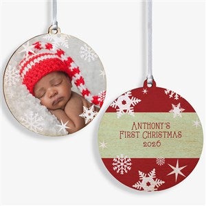 Snowflake Personalized Wood Photo Ornament - 2 Sided - 14638-2W