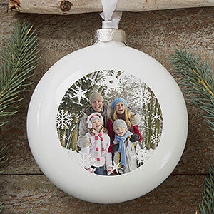 Snowflake Personalized Deluxe Photo Ornament - 3D Disc 1 Sided - 14638-D