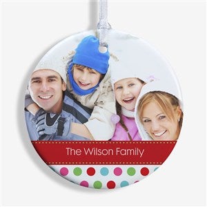 Personalized Photo Christmas Ornament - Baby - Polka Dot - 1-Sided - 14641-1