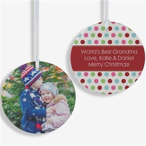 Polka Dot Christmas Photo Ornament - 14641-2L