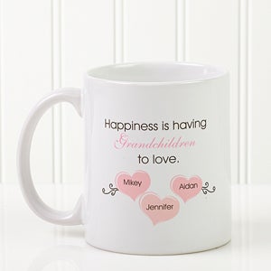 Personalized Coffee Mug - Happiness is having grandchildren - 11oz. - 14646-W