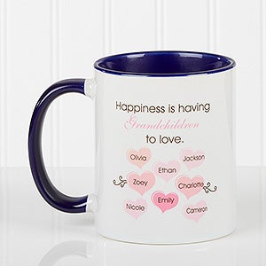 Personalized Grandparent Coffee Mugs - What Is Happiness - Blue - 14646-BL