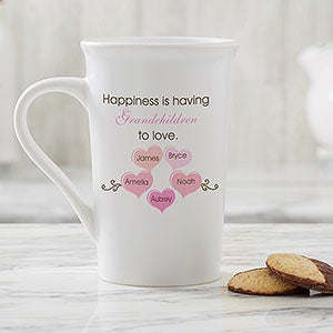 What Is Happiness? Personalized Latte Mug 16 oz.- White - 14646-U